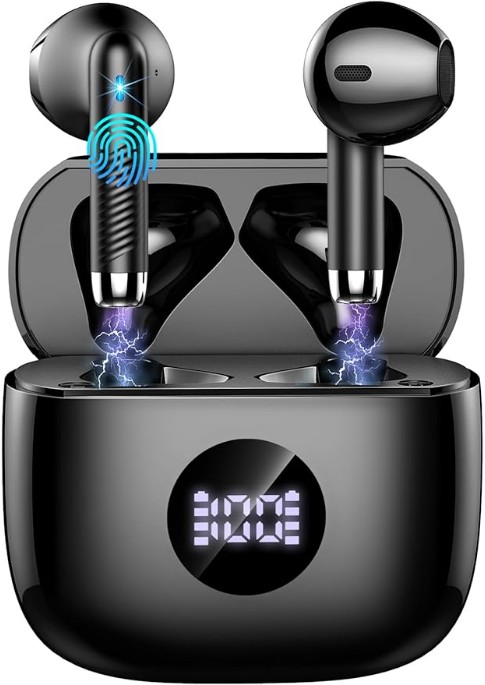 Wireless Earbuds, Bluetooth 5.4 Headphones in Ear with 4 ENC Noise Cancelling Mic, Bluetooth Earbuds 40H Playtime, Ear Buds HiFi Stereo Deep Bass Wireless Earphones, IP7 Waterproof, USB-C Fast Charge